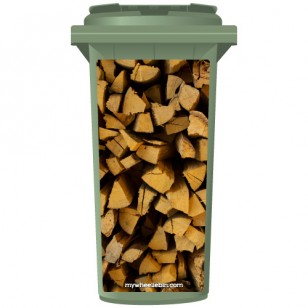 Stack Of Chopped Fire Wood Wheelie Bin Sticker Panel